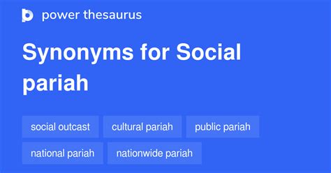 pariah synonym|social pariah synonym.